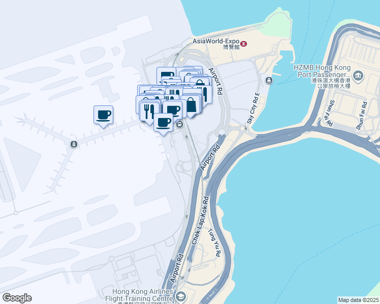map of restaurants, bars, coffee shops, grocery stores, and more near Yat Tung Estate Bus Terminus in Hong Kong