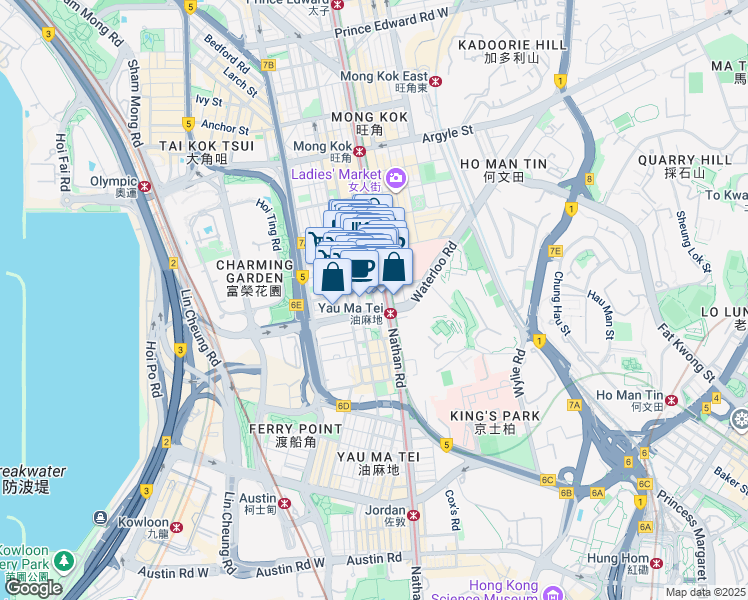 map of restaurants, bars, coffee shops, grocery stores, and more near in 