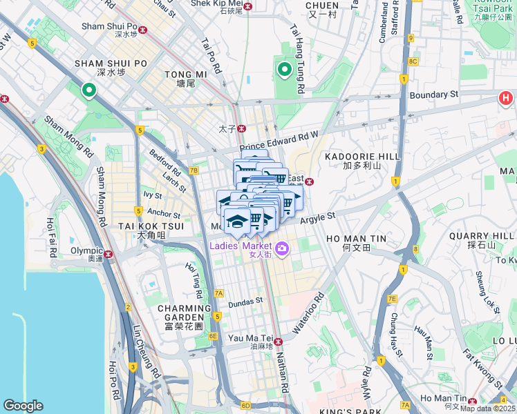 map of restaurants, bars, coffee shops, grocery stores, and more near in 