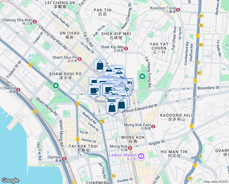 map of restaurants, bars, coffee shops, grocery stores, and more near in 