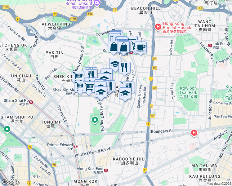 map of restaurants, bars, coffee shops, grocery stores, and more near in 