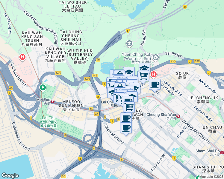 map of restaurants, bars, coffee shops, grocery stores, and more near in 