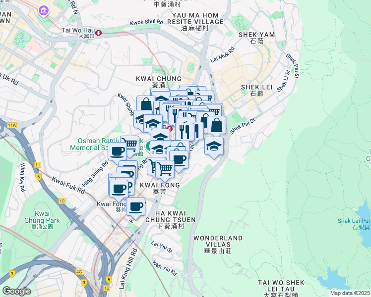 map of restaurants, bars, coffee shops, grocery stores, and more near in 