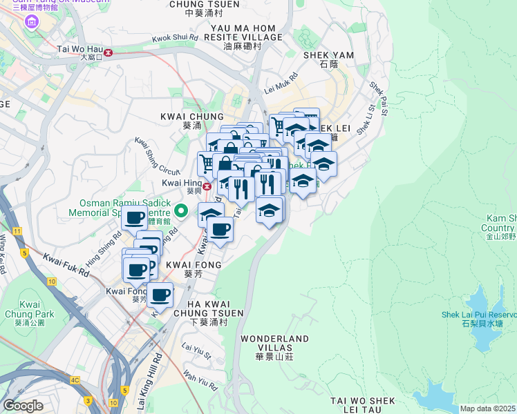map of restaurants, bars, coffee shops, grocery stores, and more near in 