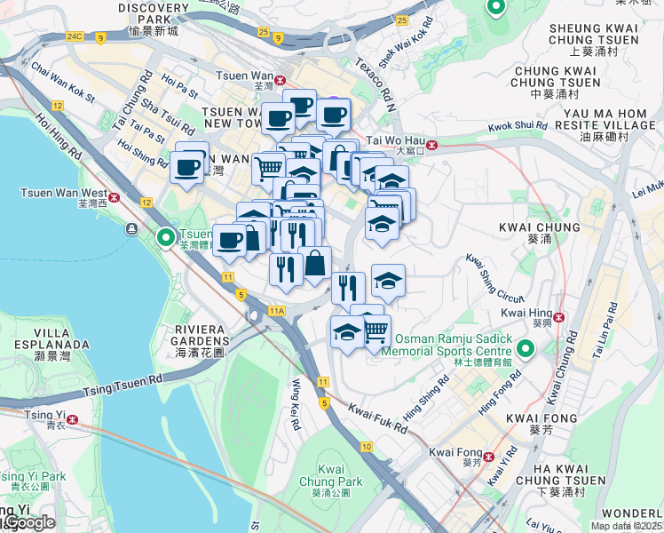 map of restaurants, bars, coffee shops, grocery stores, and more near in 