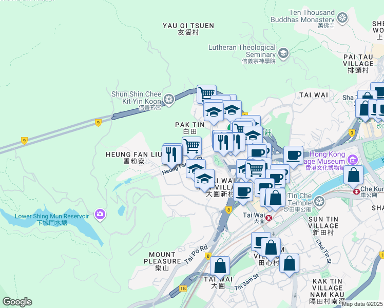 map of restaurants, bars, coffee shops, grocery stores, and more near in 