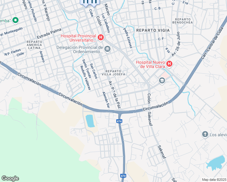 map of restaurants, bars, coffee shops, grocery stores, and more near Avenida Paseo de la Paz in Santa Clara
