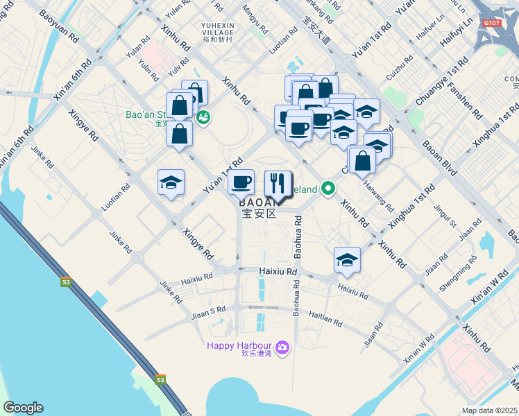 map of restaurants, bars, coffee shops, grocery stores, and more near in Shenzhen