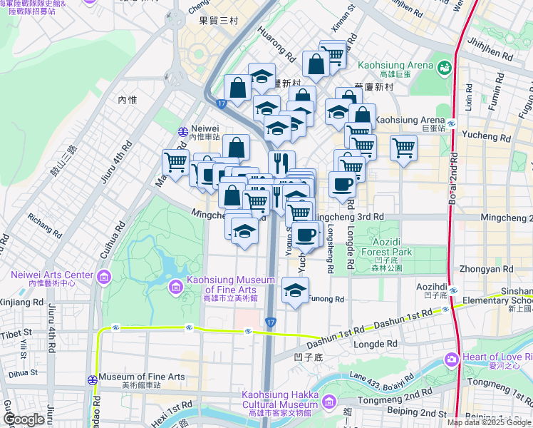 map of restaurants, bars, coffee shops, grocery stores, and more near in 