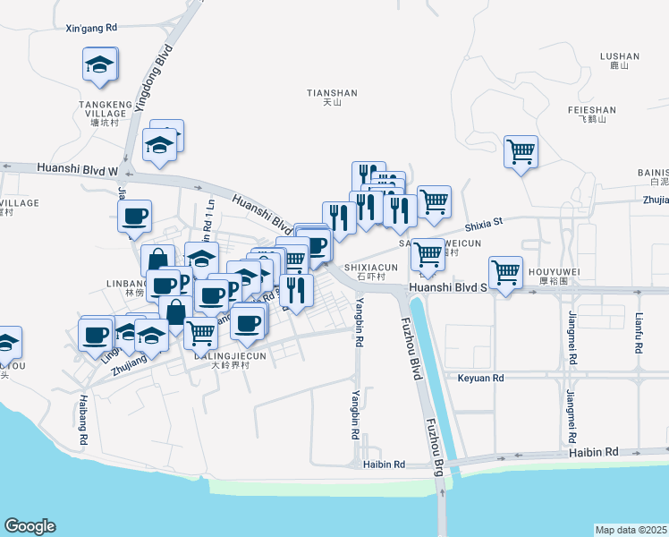 map of restaurants, bars, coffee shops, grocery stores, and more near Zhu Jiang Dong Lu in Guang Zhou Shi