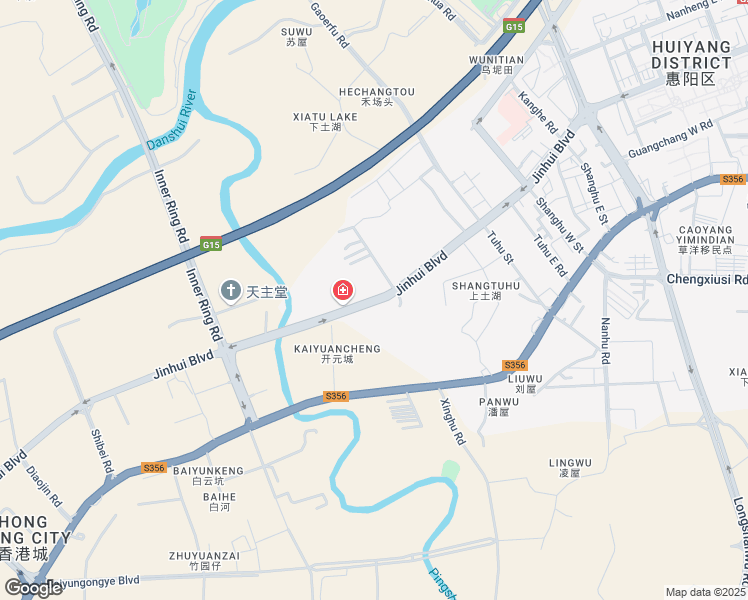 map of restaurants, bars, coffee shops, grocery stores, and more near Jin Hui Da Dao in Hui Zhou Shi