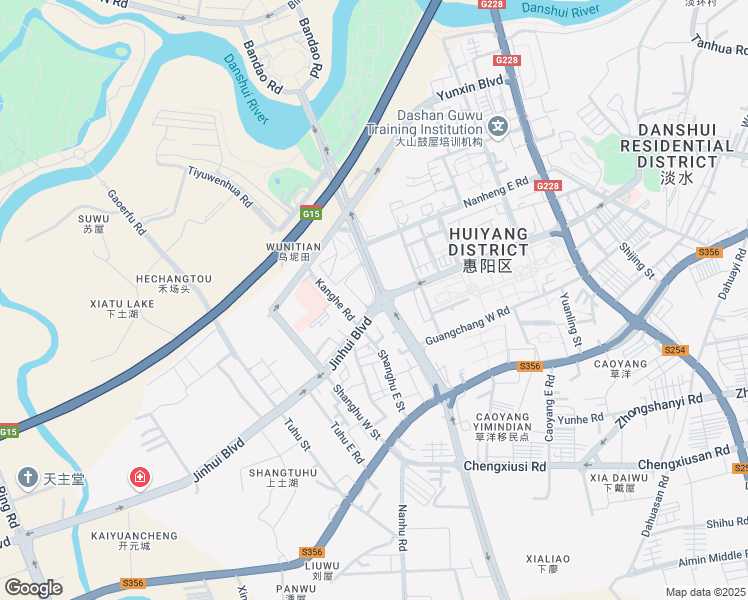 map of restaurants, bars, coffee shops, grocery stores, and more near Jin Hui Da Dao in Hui Zhou Shi