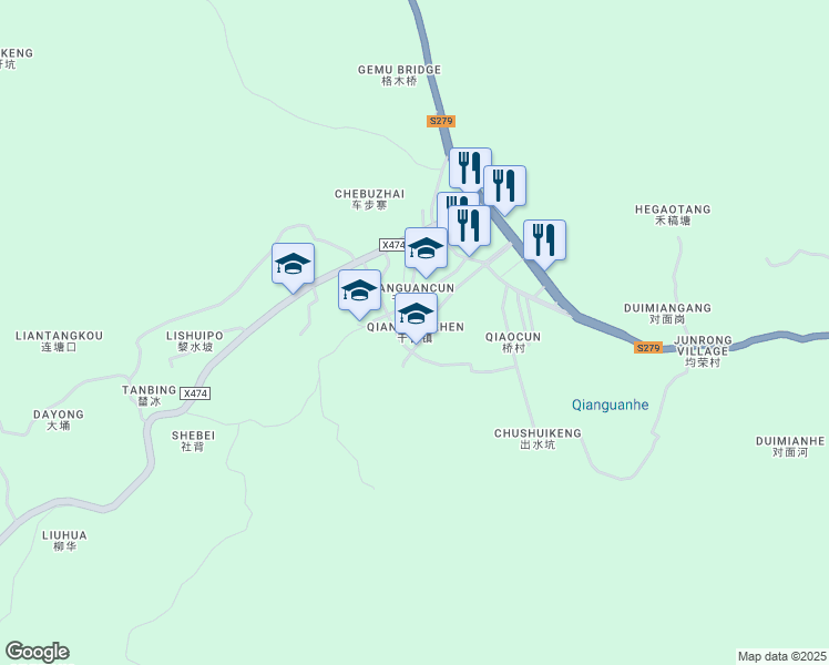 map of restaurants, bars, coffee shops, grocery stores, and more near in Yunfu