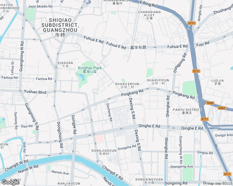 map of restaurants, bars, coffee shops, grocery stores, and more near Ping Kang Lu in Guang Zhou Shi