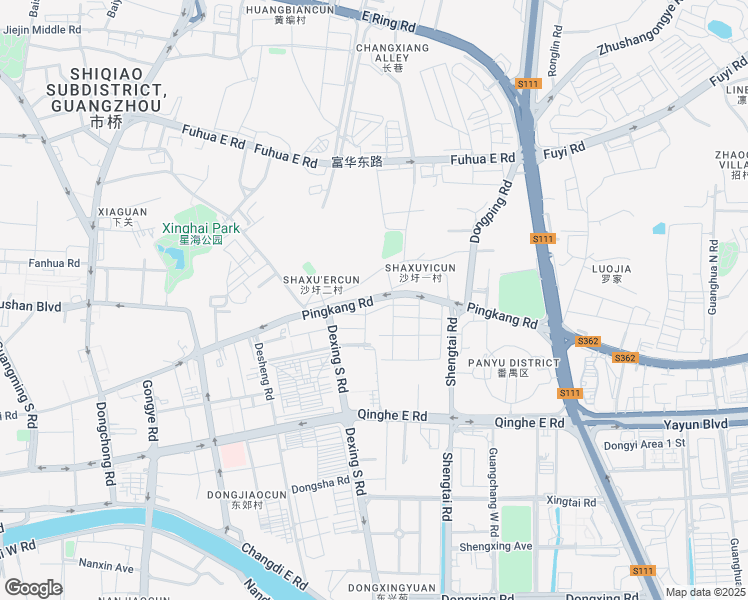 map of restaurants, bars, coffee shops, grocery stores, and more near Ping Kang Lu in Guang Zhou Shi
