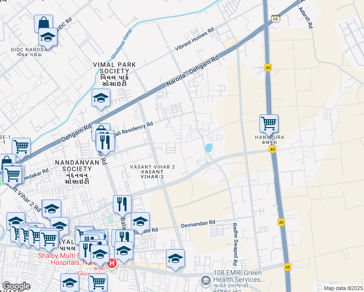 map of restaurants, bars, coffee shops, grocery stores, and more near in Ahmedabad