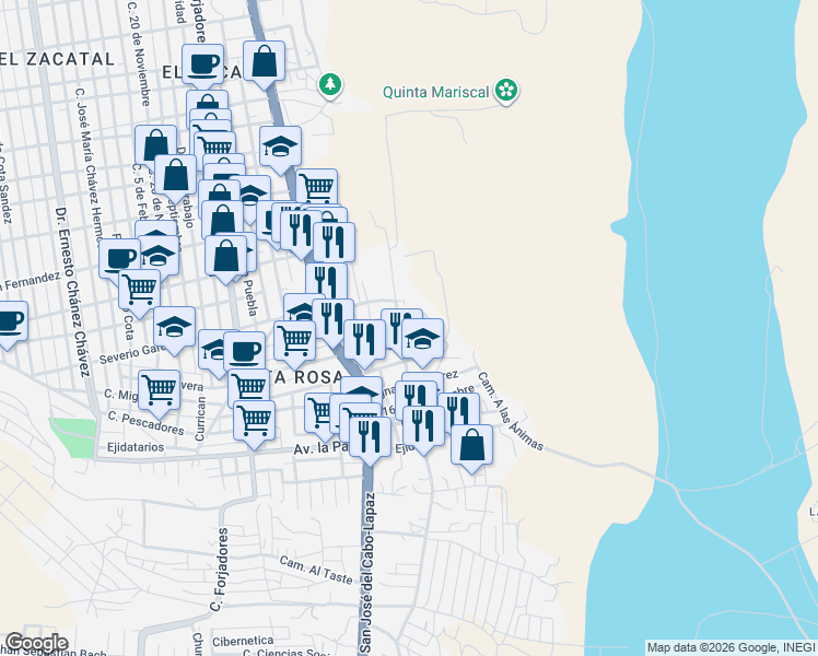 map of restaurants, bars, coffee shops, grocery stores, and more near in 