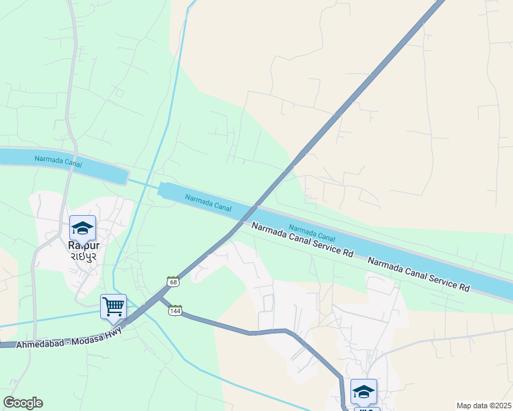 map of restaurants, bars, coffee shops, grocery stores, and more near Naroda - Dehgam Road in Ahmedabad