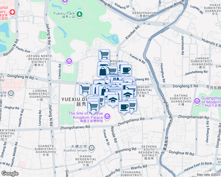 map of restaurants, bars, coffee shops, grocery stores, and more near in Guang Zhou Shi