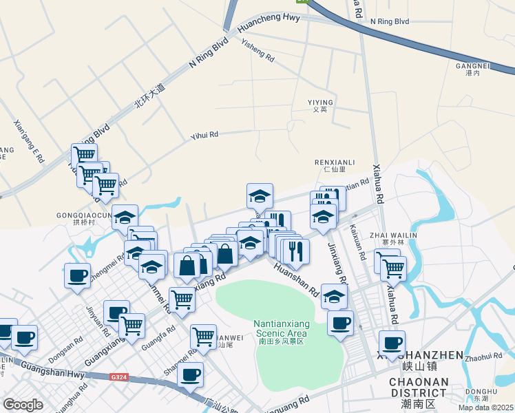 map of restaurants, bars, coffee shops, grocery stores, and more near in 
