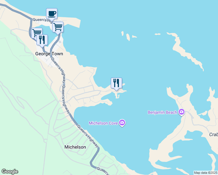 map of restaurants, bars, coffee shops, grocery stores, and more near Unnamed Road in Michelson