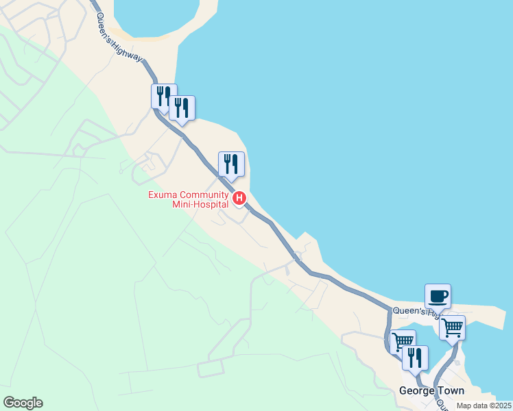 map of restaurants, bars, coffee shops, grocery stores, and more near Unnamed Road in George Town