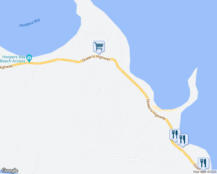 map of restaurants, bars, coffee shops, grocery stores, and more near in George Town