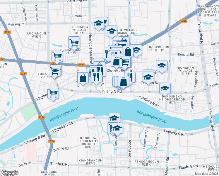 map of restaurants, bars, coffee shops, grocery stores, and more near in Jieyang