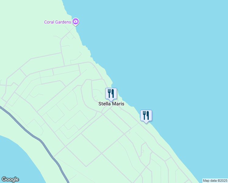 map of restaurants, bars, coffee shops, grocery stores, and more near Ocean View Drive in Stella Maris