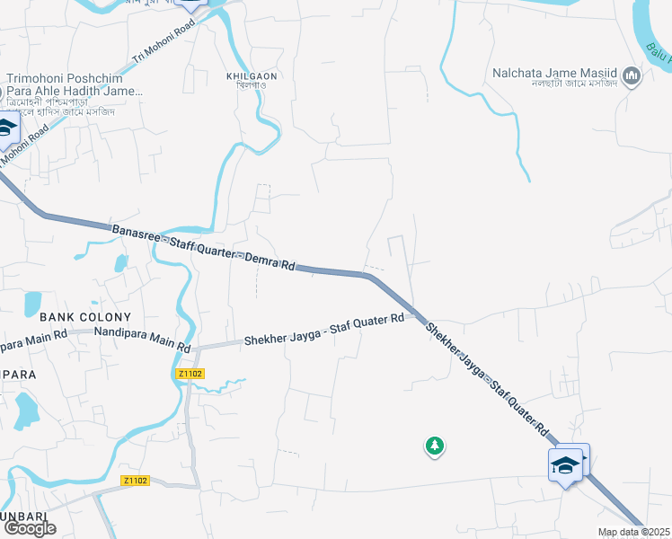 map of restaurants, bars, coffee shops, grocery stores, and more near 1360 Banasree - Staff Quarter - Demra Road in Dhaka