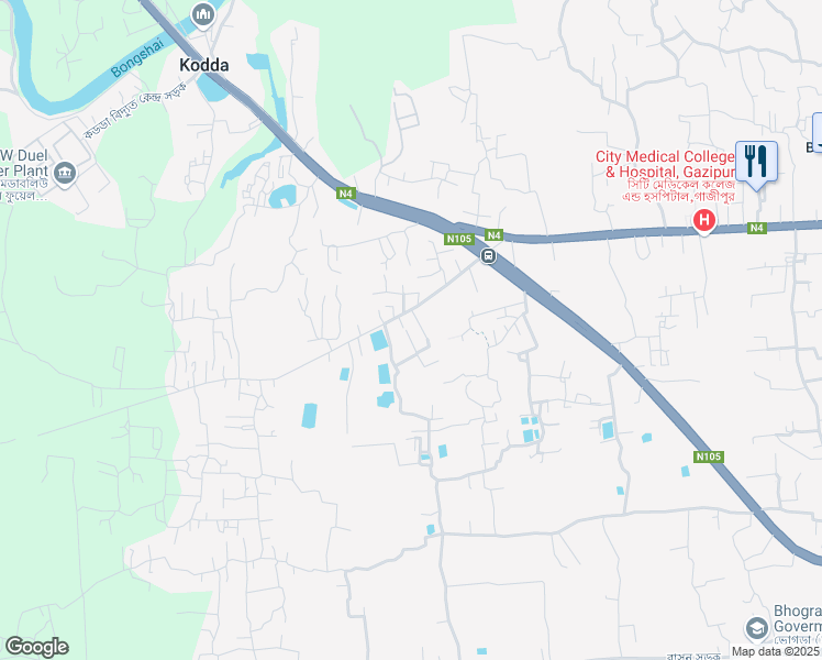 map of restaurants, bars, coffee shops, grocery stores, and more near in Gazipur District