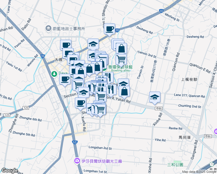 map of restaurants, bars, coffee shops, grocery stores, and more near in 