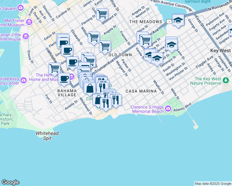 Villa Mill Alley Key West Fl Walk Score Map Of Restaurants Bars Coffee S Grocery Ore Near Villa