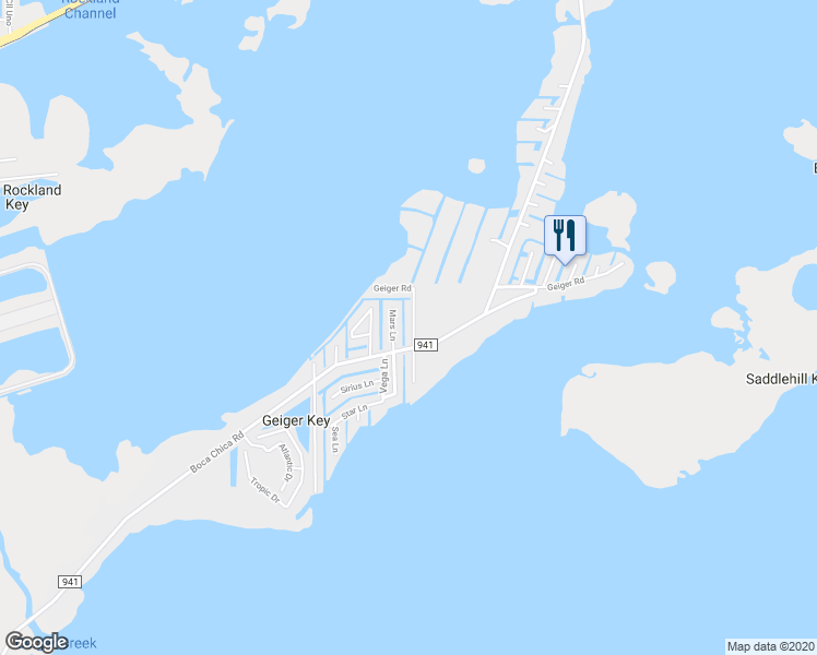 map of restaurants, bars, coffee shops, grocery stores, and more near 215 Venus Lane in Key West