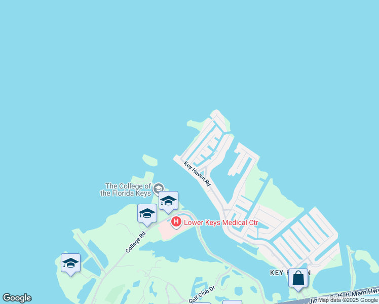 map of restaurants, bars, coffee shops, grocery stores, and more near 11 Evergreen Avenue in Key West