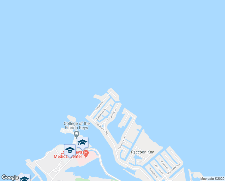 map of restaurants, bars, coffee shops, grocery stores, and more near 44 Floral Avenue in Key West