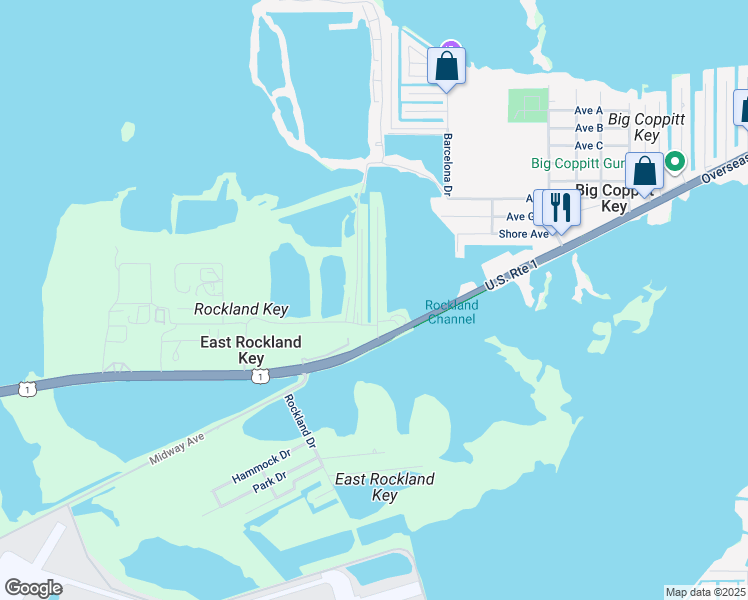 map of restaurants, bars, coffee shops, grocery stores, and more near 5 Calle Uno in Key West