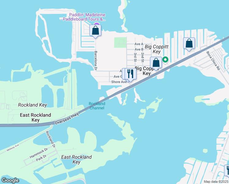 map of restaurants, bars, coffee shops, grocery stores, and more near 1000 Coppitt Road in Key West