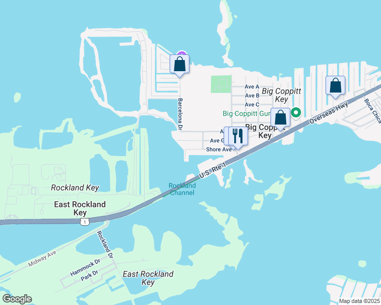 map of restaurants, bars, coffee shops, grocery stores, and more near 116 Avenue G in Key West
