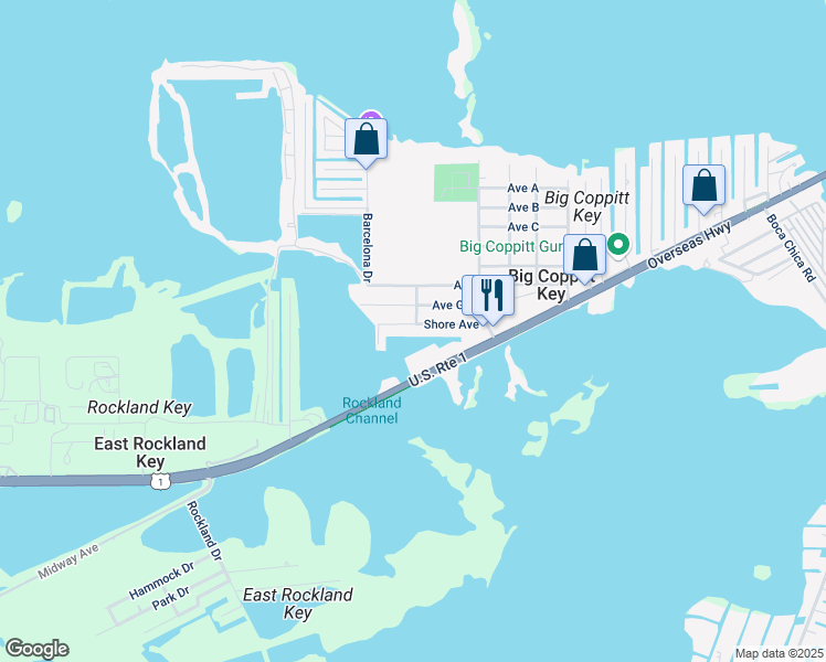 map of restaurants, bars, coffee shops, grocery stores, and more near 116 Avenue G in Key West