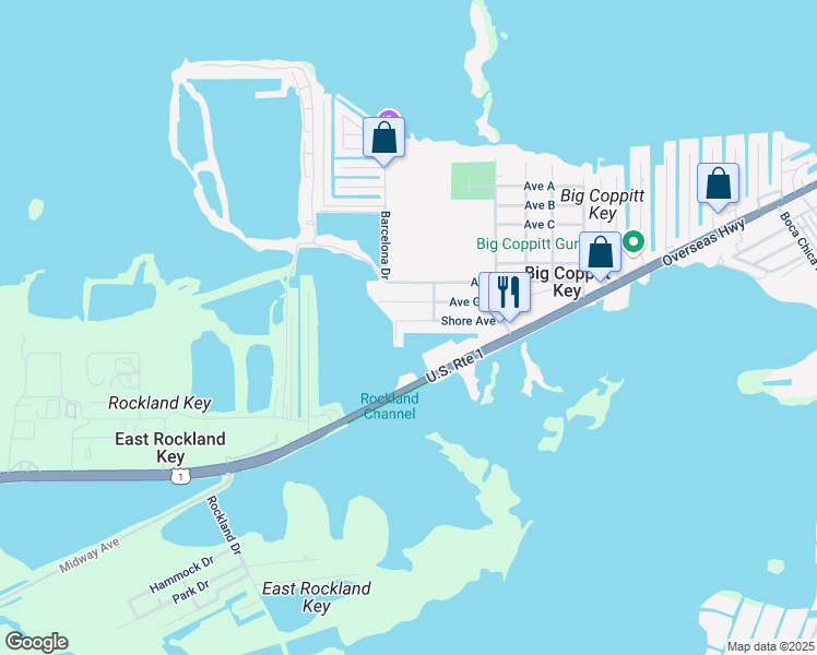 map of restaurants, bars, coffee shops, grocery stores, and more near 116 Avenue G in Key West