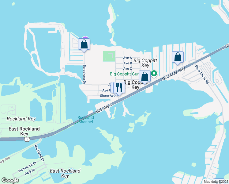 map of restaurants, bars, coffee shops, grocery stores, and more near 139 4th Street in Key West