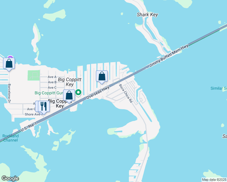 map of restaurants, bars, coffee shops, grocery stores, and more near 5 Dolphin Road in Key West