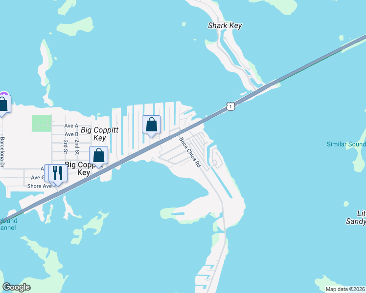 map of restaurants, bars, coffee shops, grocery stores, and more near 7 Dolphin Road in Key West