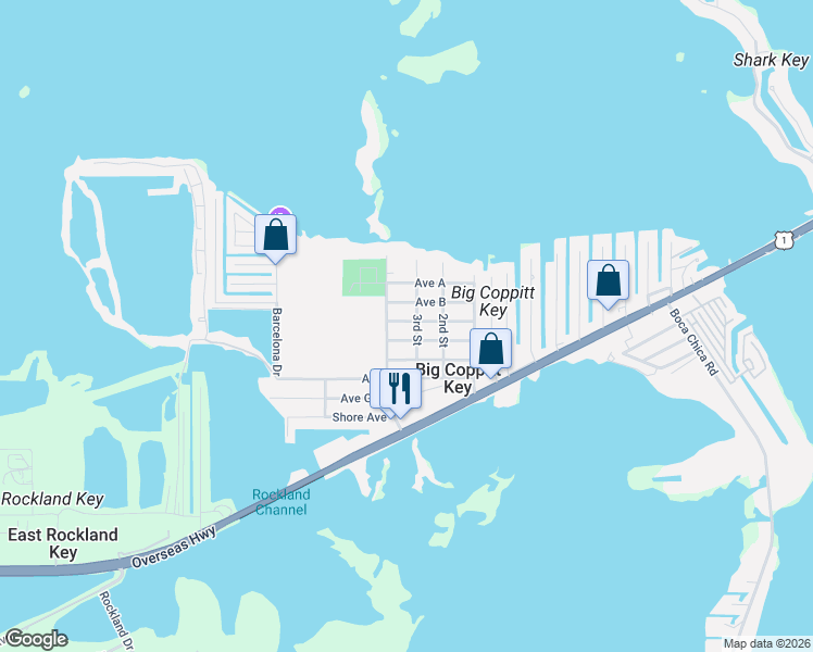 map of restaurants, bars, coffee shops, grocery stores, and more near 410C Avenue C in Key West