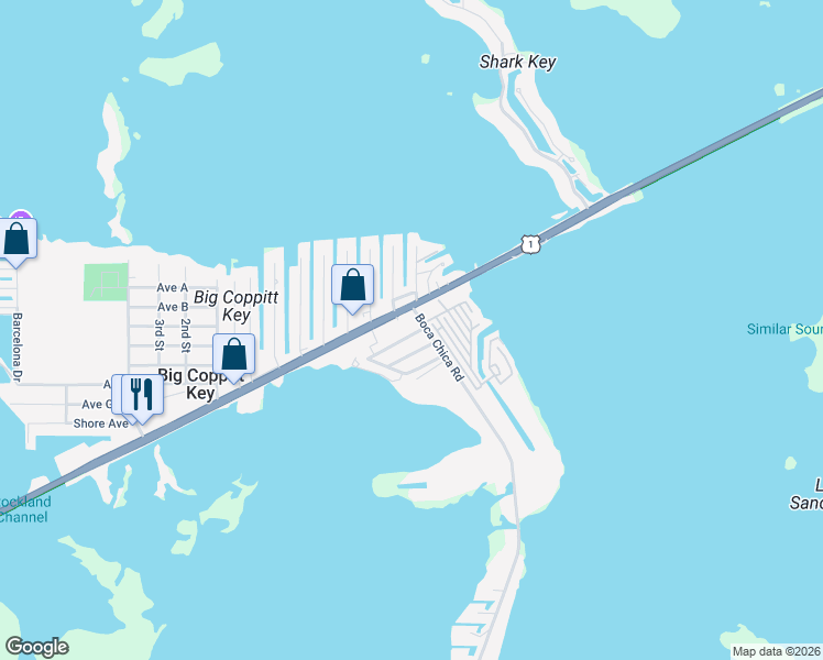 map of restaurants, bars, coffee shops, grocery stores, and more near 5 Dolphin Road in Key West