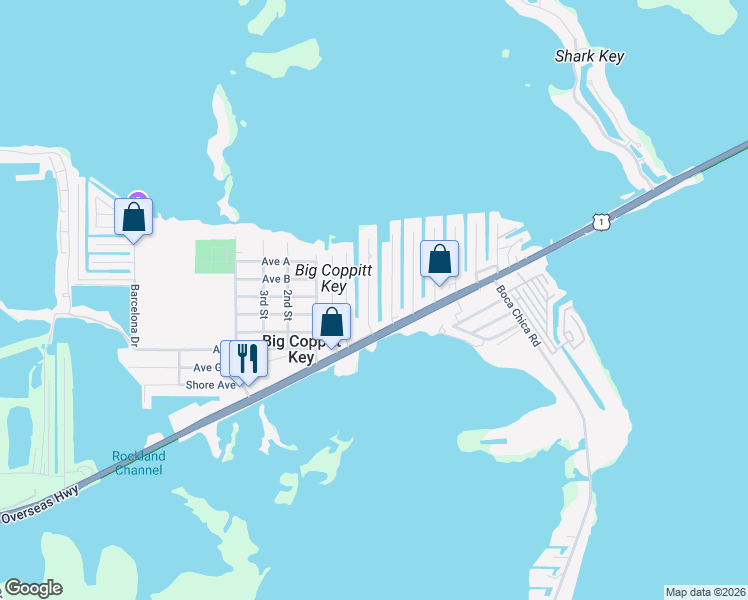 map of restaurants, bars, coffee shops, grocery stores, and more near 57 Palmetto Drive in Key West