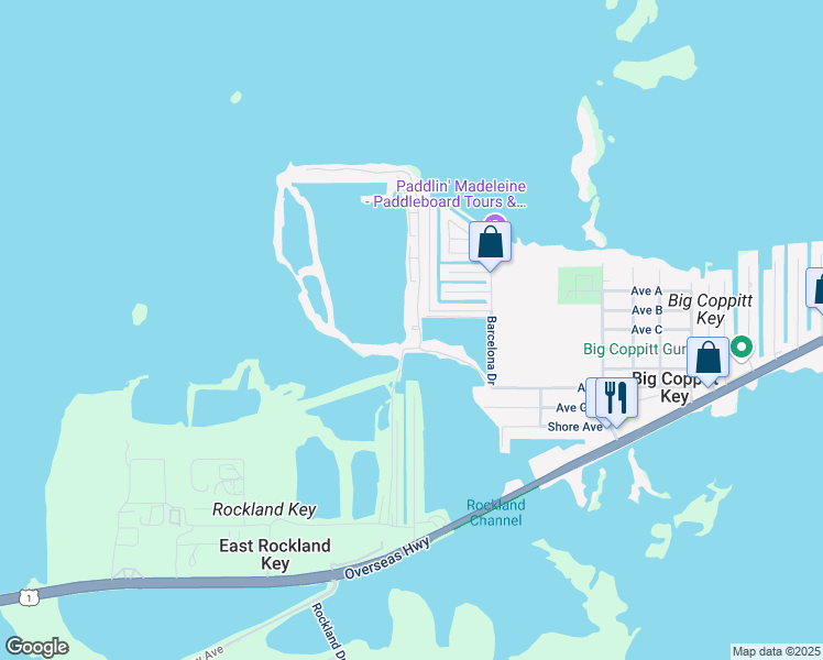 map of restaurants, bars, coffee shops, grocery stores, and more near 10 Betty Rose Drive in Key West