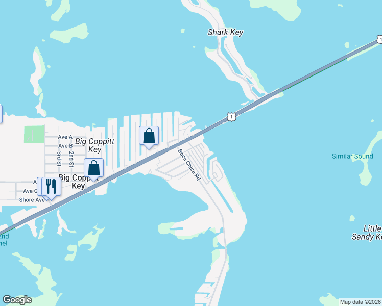 map of restaurants, bars, coffee shops, grocery stores, and more near 7 Dolphin Road in Key West