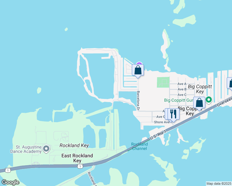 map of restaurants, bars, coffee shops, grocery stores, and more near 10 Betty Rose Drive in Key West